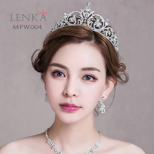 [PRODUK TERBATAS] MAHKOTA BRIDAL CROWN TIARA PENGANTIN PESTA HIJAB PUTIH MPW004