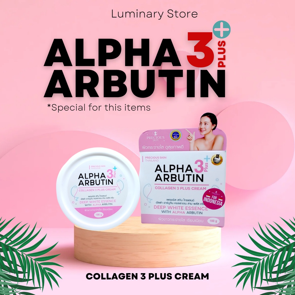 Alpha Arbutin 3 Plus Collagen Deep Essence Whitening Cream Perawatan Kecantikan Kulit badan Original Karmila-305