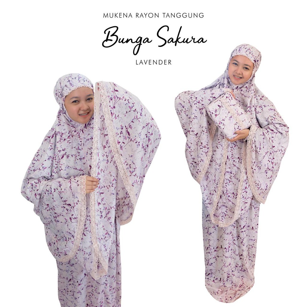 PUSAT MUKENA TASIK - MUKENA ANAK TANGGUNG RAYON BUNGA SAKURA