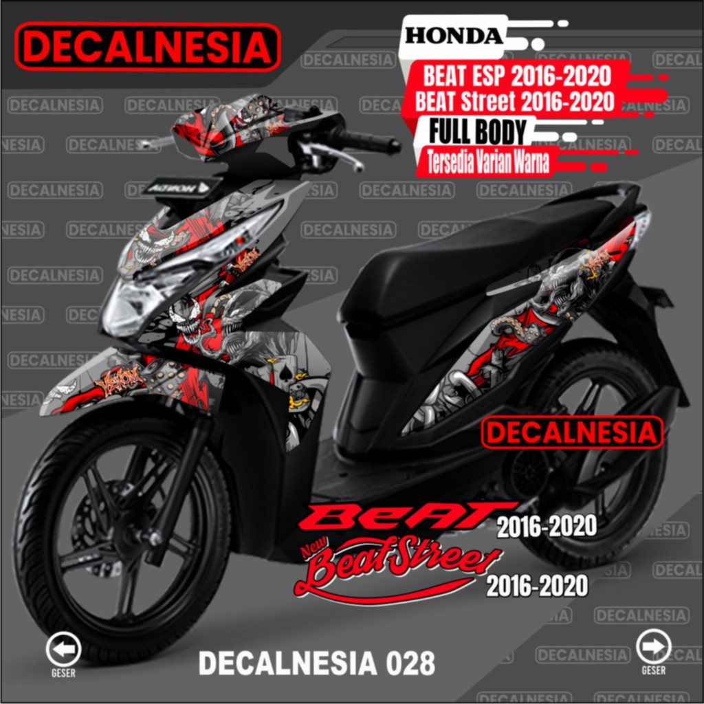 Motor Honda Decal Beat ESP Stiker Beat Street Venom Sticker Dekal Sticker 2017 2018 2019 FullBody