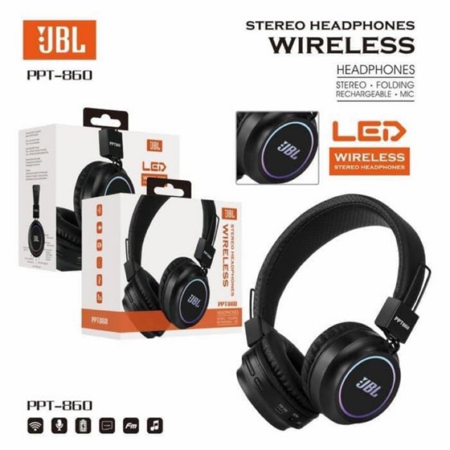HEADPHONE BLUETOOTH JBL PPT-860 + LED