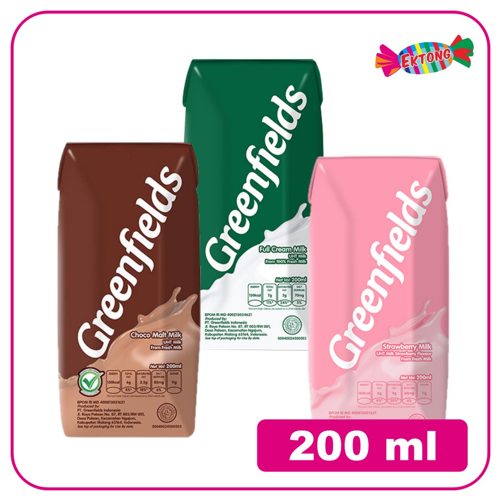 

SUSU GREENFIELDS UHT 200ml Berbagai Rasa