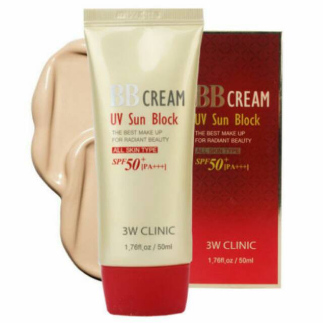 3W CLINIC BB Cream UV Sun Block  SPF50 + PA +++ 50ml