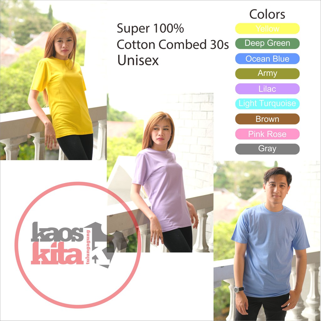 Kaos Polos Combed 30s dan Combed 28s / Lengan Pendek / UNISEX
