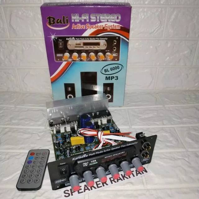 Kit Amplifier Speaker Active HI-FI Stereo+Subwoofer+MP3 BL-6000