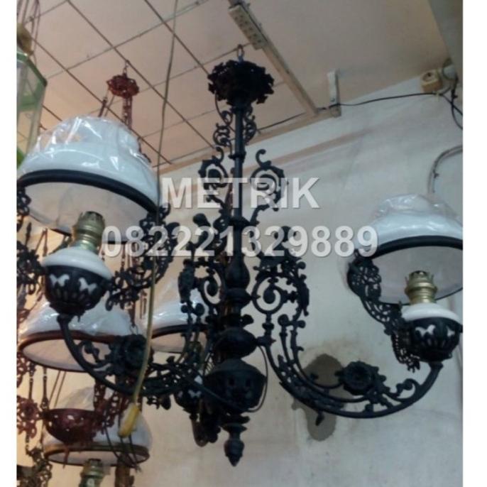 Lampu Gantung Katrol Jawa Cabang 3/ Lampu Gantung Antik Kuno Betawi Hpople