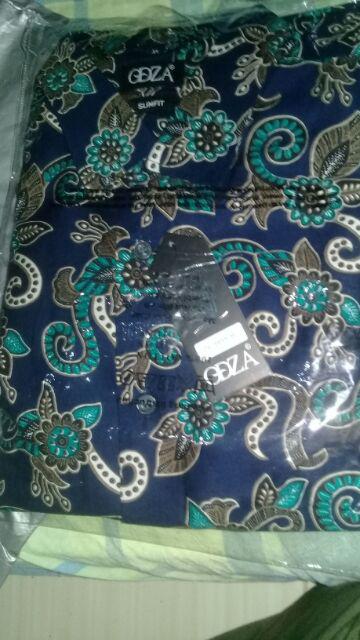 Kemeja Batik Pria Modern Lengan Panjang Casual Modis Slim Fit Trendy Masa Kini Zl11815a