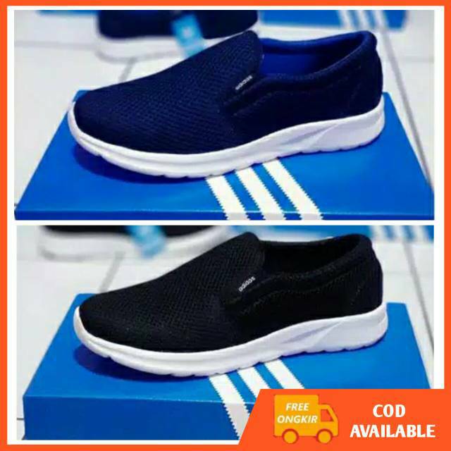 Sepatu Adidas Tanpa Tali Sneakers Pria Olahraga Running Slop Santai