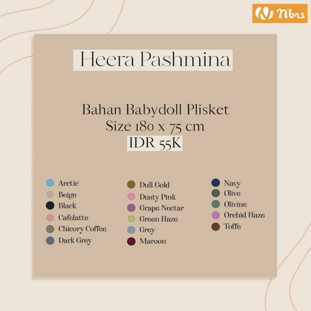 NIBRAS HIJAB HEERA PASHMINA BAHAN BABY DOLL JILBAB MUSLIMAH TRENDY