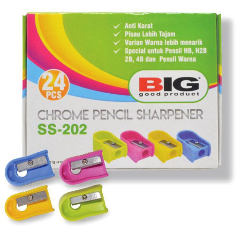 

Sharpener Serutan Rautan Pensil BIG SS-202 per pak 24 pcs