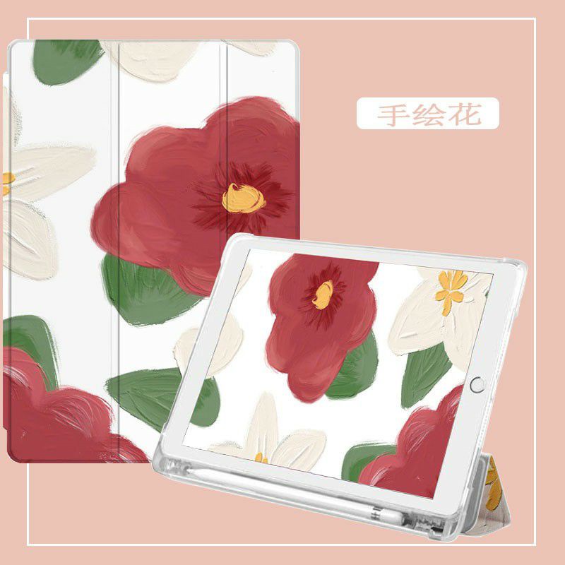 flower case ipad air 1 2 3 4 IPAD mini 4 5 IPAD PRO 11 IPAD 5 6 7 8 case motif bunga red flower case