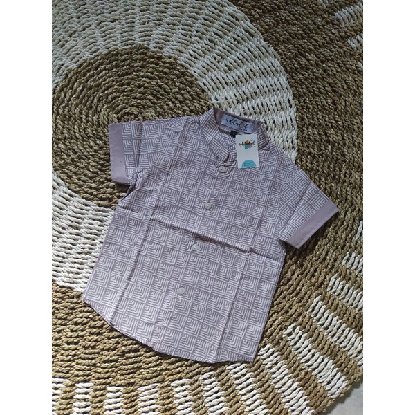 Batik Anak Size S (Ready Stock)-Lavender kotak