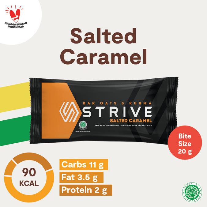 

Strive Bite Size rasa Salted Caramel 1 Box isi 5pcs GRATIS ONGKIR Kode 852