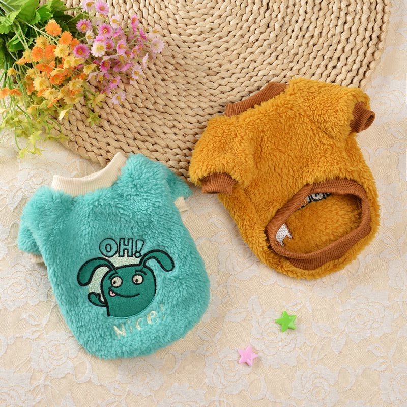 Sweater Anjing Bahan Plush Untuk Musim Gugur / Dingin