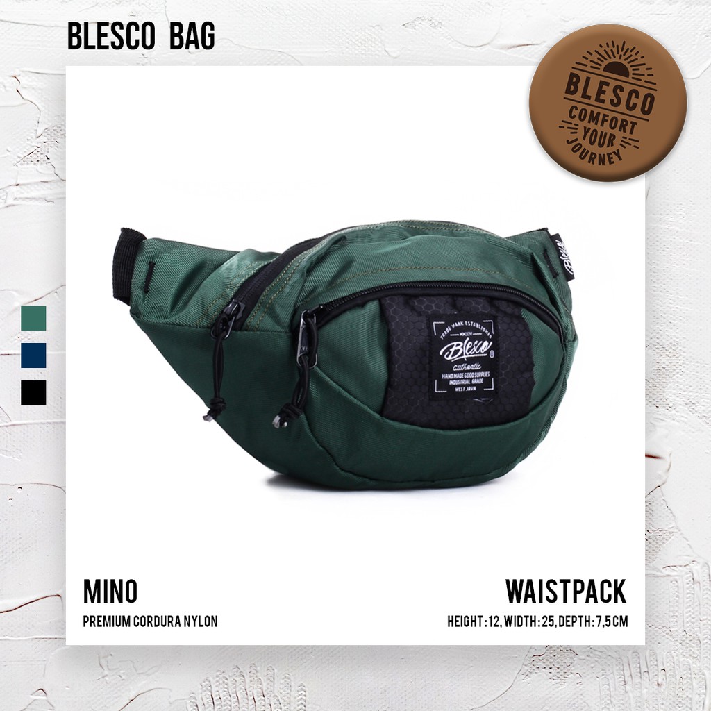 Tas Bahu Pria Warna Hijau - Blesco Mino Waist Bag Mini Simpel Trendi