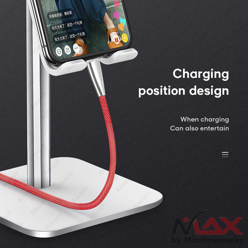AIEACH Holder Meja untuk HP dan Tablet Dudukan stand Smartphone Aluminum Alloy dock Desktop Stand Holder Tablet Stand Adjustable Foldable Tablet Holder For iPad Samsung Xiaomi Huawei Tablet Holder Aluminium Alloy Desktop Stand