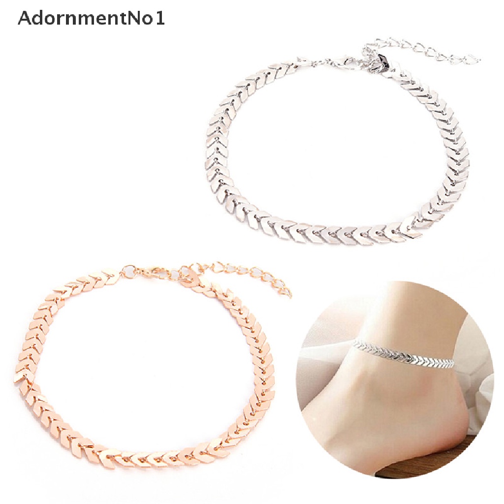 (AdornmentNo1) Gelang Kaki Rantai Sexy Gaya Boho Motif Panah Untuk Perhiasan Wanita / Pantai