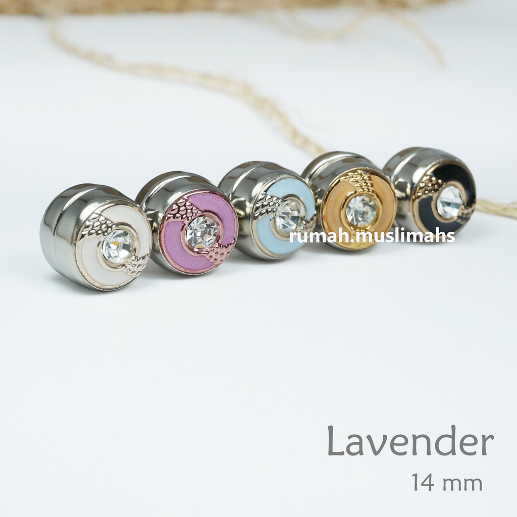 Bros magnet hijab turki LAVENDER 14 mm pin jilbab magnetic brooch original turkey penjepit kerudung