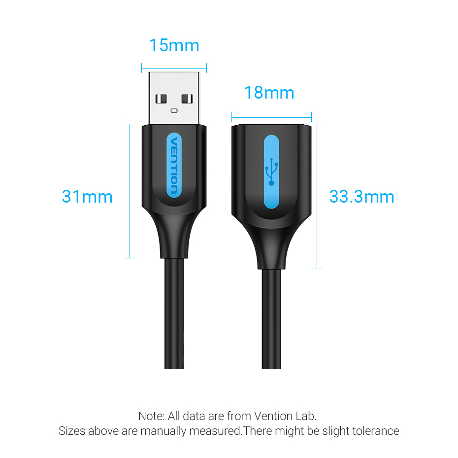 Vention Kabel Extension Data Usb 2.0 Male Ke Female Kecepatan 480mbps