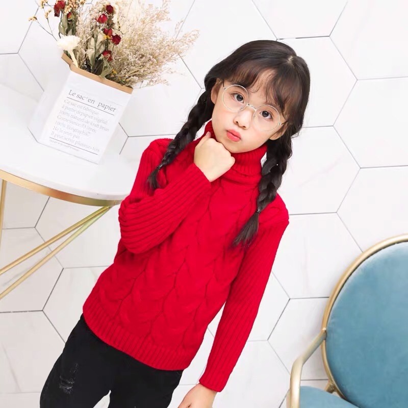 Sweater tebal rajut anak musim dinginwinter pullover turtleneck kids