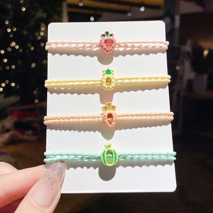 Ikat Rambut Korea Buah / Karet Rambut Fashion / Karet Rambut Motif Buah - Buahan / Kuncir Rambut Import