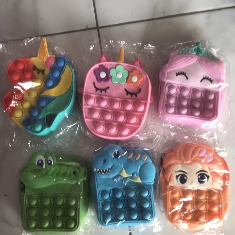 [BISA MENYALA] Tas Pop it LED Bisa Menyala Fidget Push Popit Mainan Pop it-Tas Random/Acak LED