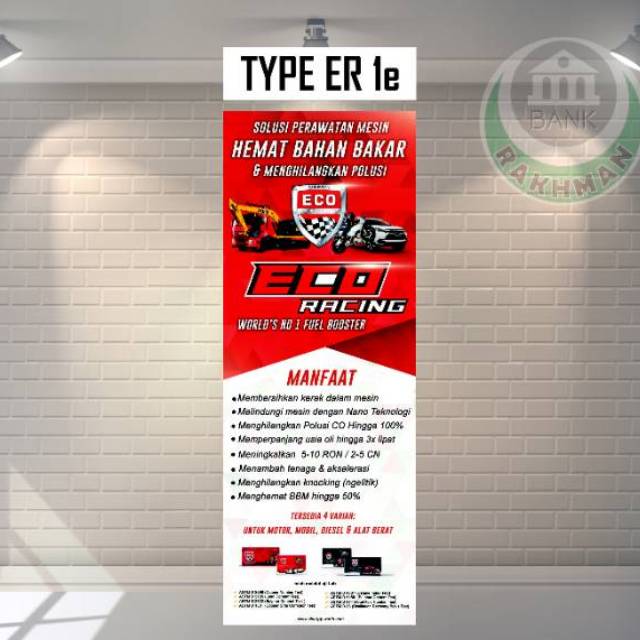 SPANDUK BANNER - ECO RACING INDONESIA Ukuran 160cm x 60cm