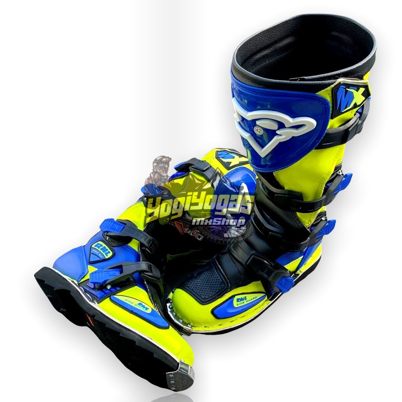 PROMO  Sepatu RNL Racing - Sepatu Trail Cross RNL  - Sepatu Motocross RNL Terlaris - BISA COD Sepatu Trabas RNL Gesper 4 - Sepatu RNL Original - Sepatu Enduro MX RNL FLUO BLUE