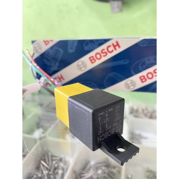 RELAY BOSCH 12V 30A ORIGINAL KAKI 4 + SOCKET RELAY