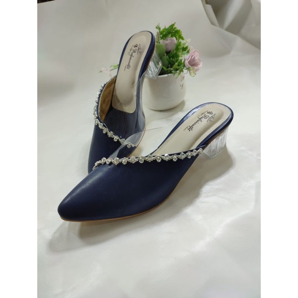 sepatu rafaizoutfit amoura navy tinggi 5cm.kaca