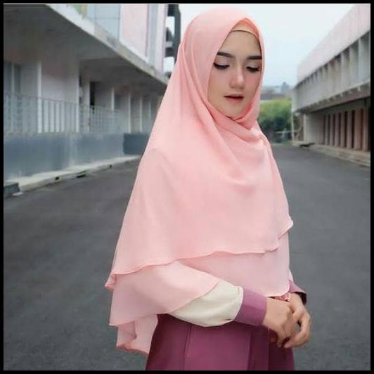Khimar Ceruty 2 Layer Non Pet Syari Hijab Jilbab Kerudung Instant