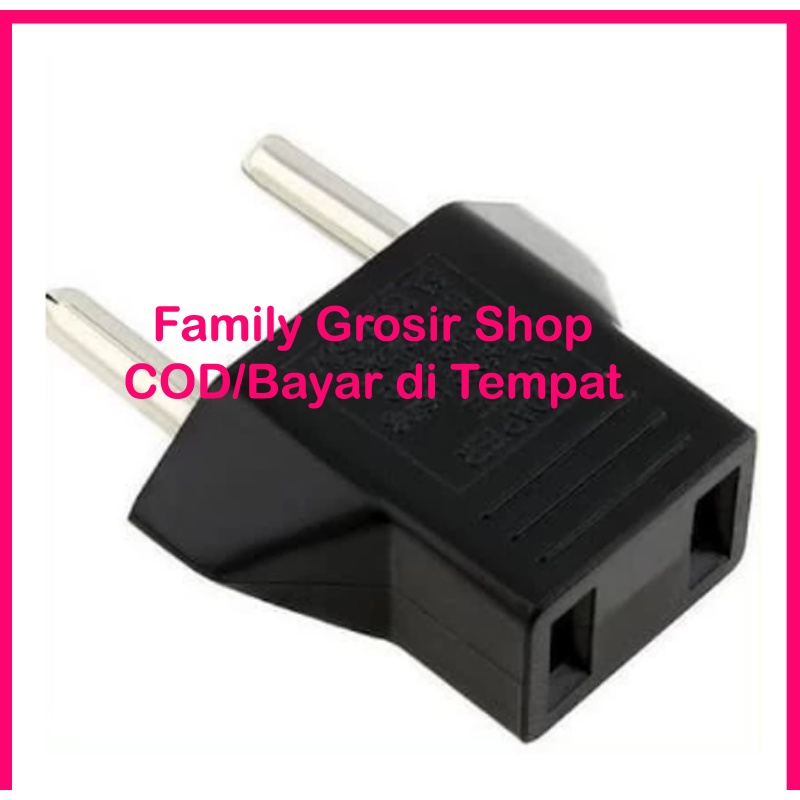 Over steker adaptor GEPENG ke BULAT colokan sambungan listrik