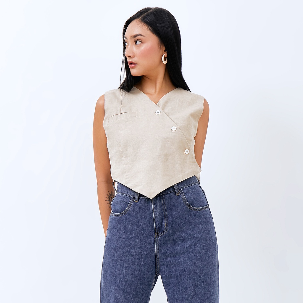 Sundays Attire - VENTON Linen Vest / Atasan Wanita / Kemeja Wanita