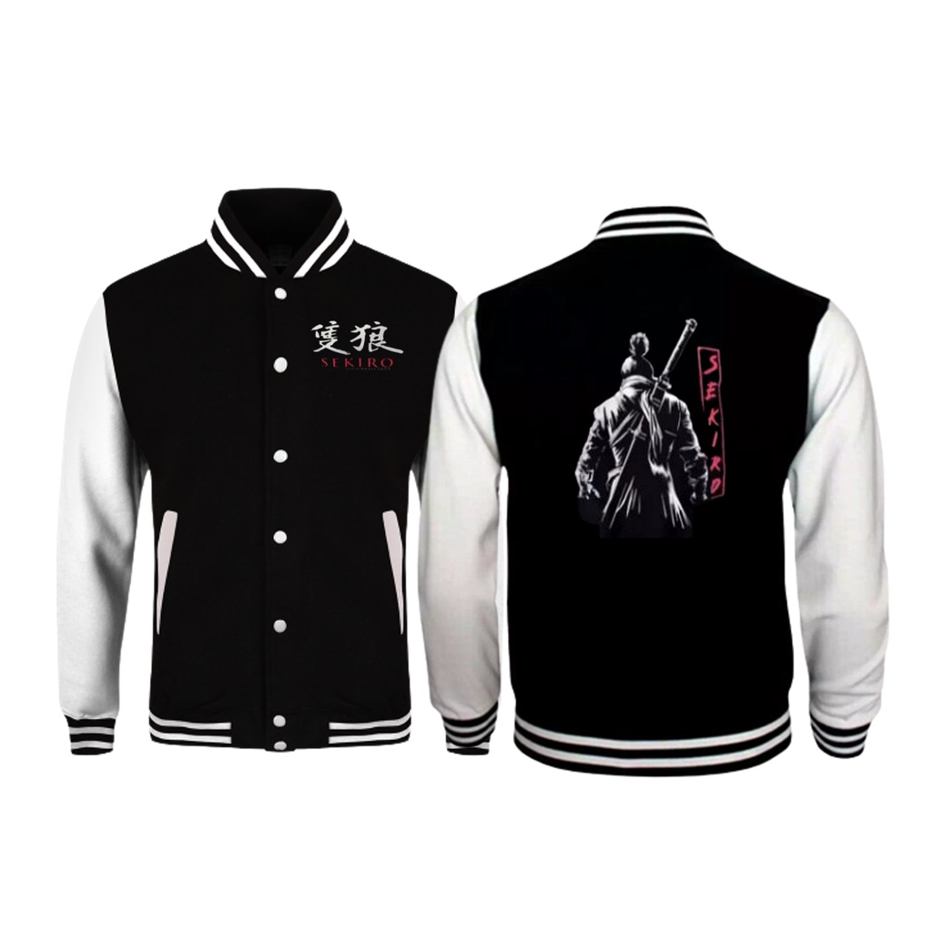 Sasuke.id&gt; Zipper Bisbol Samurai Pria Jepanese / Jaket Pria Wanita Bisbol Samurai Motif Japan Unisex gaull