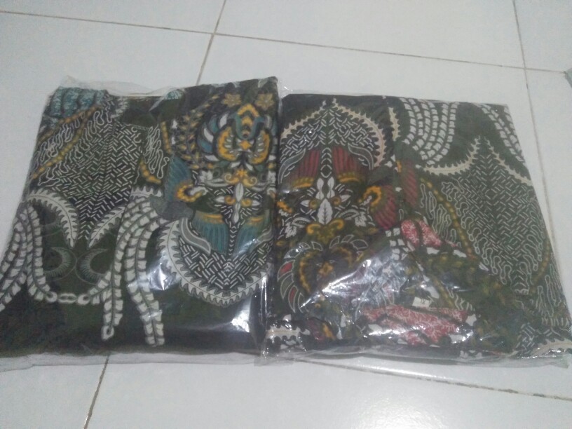 Gamis Batik Motif Seno Biru Madu Merah S.m.l.xl.xxl