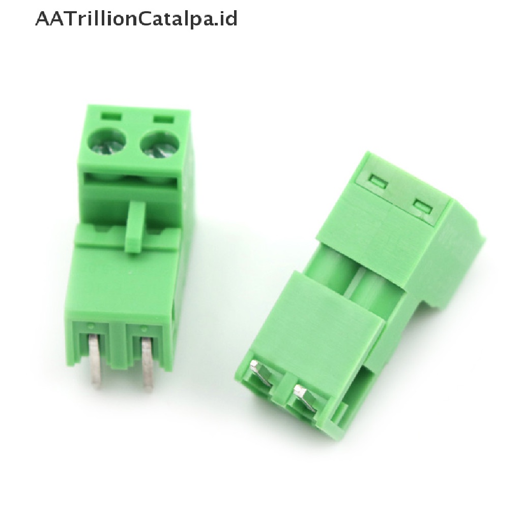 Aatrillioncatalpa 20pcs Blok Terminal Konektor PCB 5.08mm Pitch 2Pin Plug-in