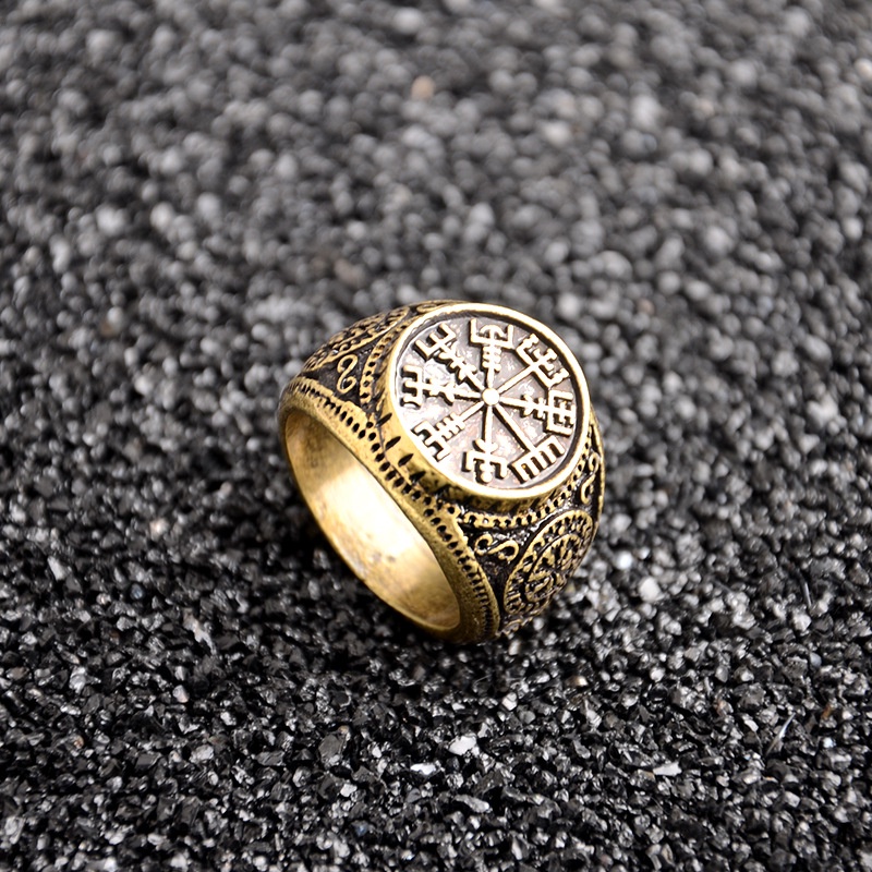 New Nordic mitologi Viking vintage Odin logo cincin pria trendsetter kepribadian kreatif Cincin orna