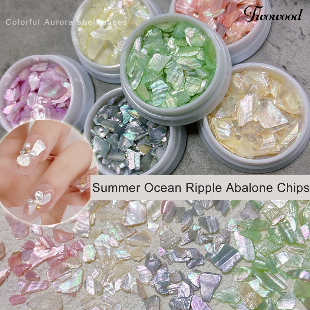 Ornamen Payet Kerang Abalone Asimetris 3D Untuk Aksesoris Nail Art