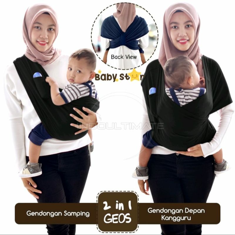 BABY STAR Gendongan Bayi Kanguru / Geos Kangguru / Gendongan Bayi Kaos Geos 2in1