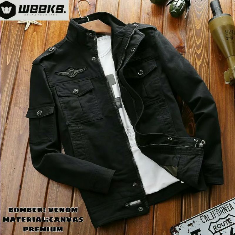 JAKET BOMBER CANVAS PREMIUM PRIA WANITA ORIGINAL DISTRO POLOS JAKET PRIA BOMBER CANVAS PREMIUM