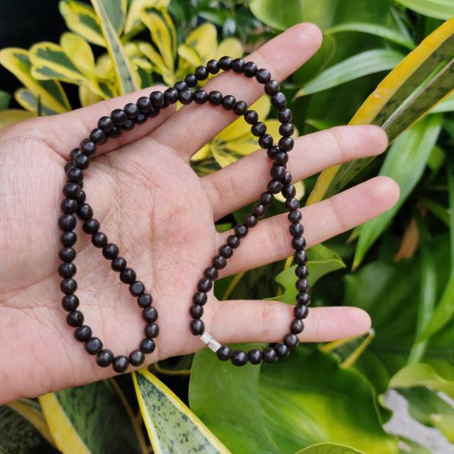 kalung kokka kaukah bulat polos hitam