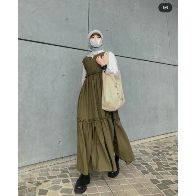 INNER DRES TANPA LENGAN BIROLOUTFIT/MIDI DRES/DALEMAN DRES