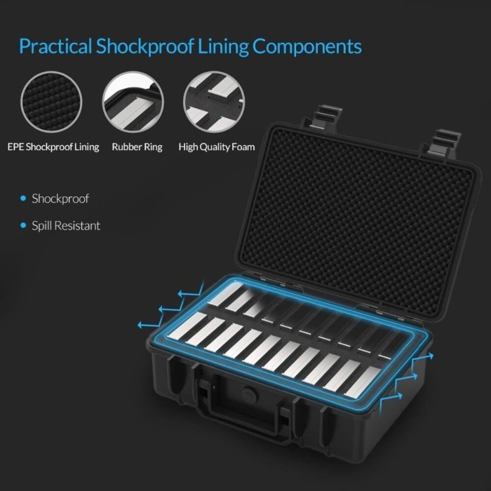 Storage bag harddisk orico 3.5 inch Hardcase protection box water shock dust proof 20 slot Psc-L20 - koper hdd Protective case