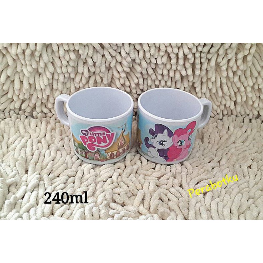 Jual Cangkir gelas mug anak 240ml ONYX Karakter My Little PONY kuda melamin Diskon