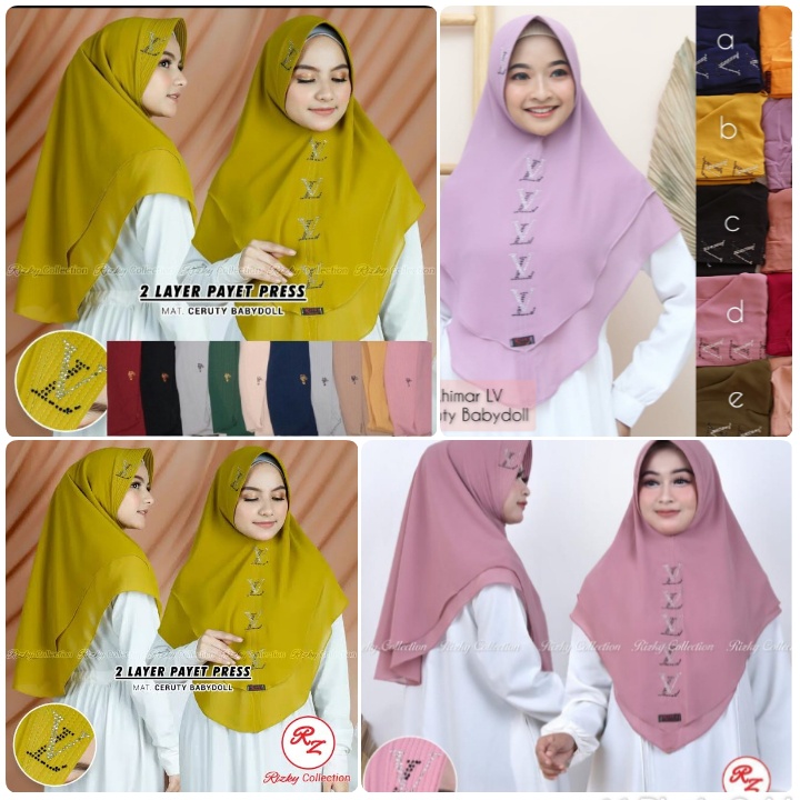TERMURAH  HIJAB KHIMAR LV 2 LAYER HIJAB INSTAN LV
