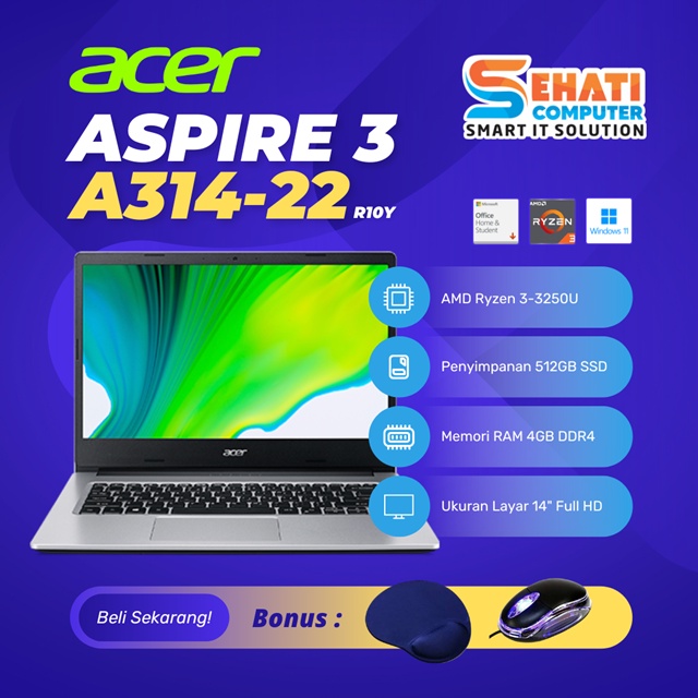 ACER ASPIRE 3 A314-22 R10Y - AMD Ryzen 3-3250U