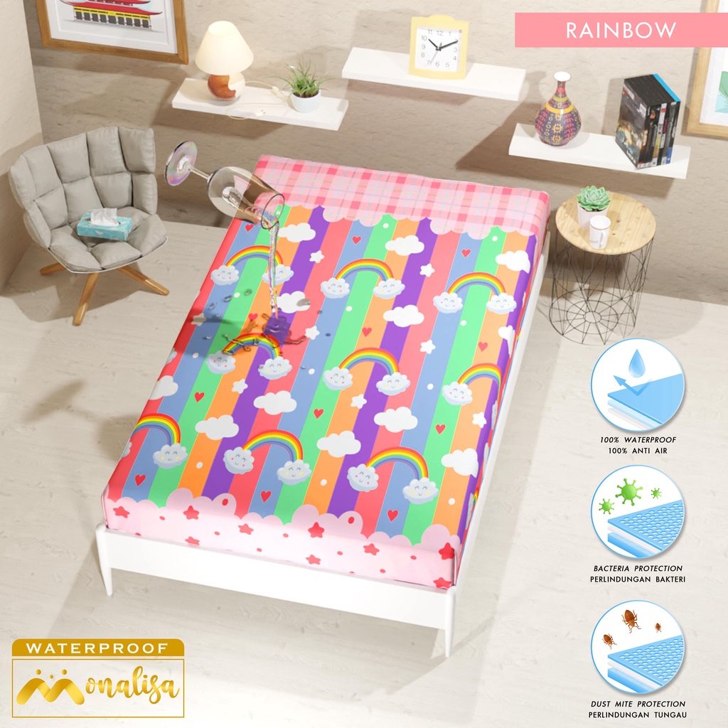 Monalisa Waterproof Sprei Uk 100/120 - Rainbow