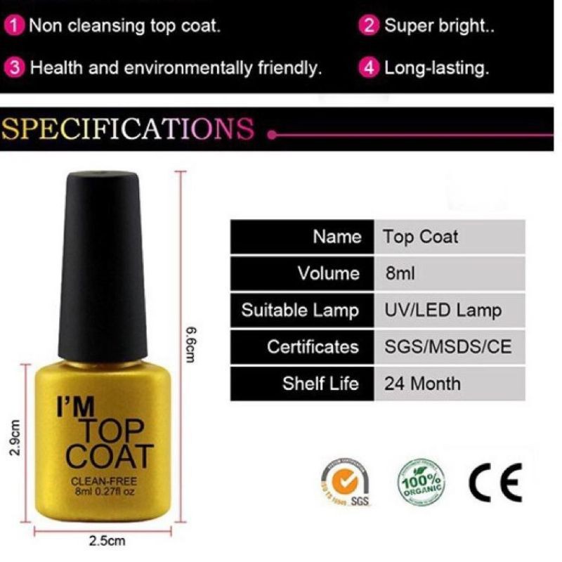 IM BASE COAT TOP COAT 8ML SOAK OFF GEL POLISH UV LED LAMP KUTEK GEL MANICURE PEDICURE