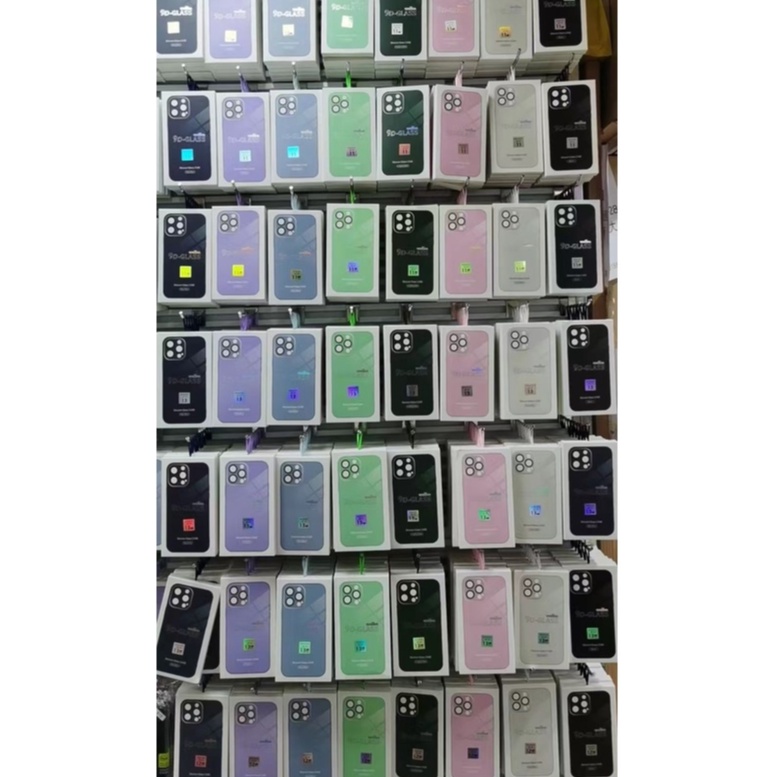 ALL NEW !!! 9D-Glass iPhone case Dengan perlindungan lensa kamera ponsel( FOR IPHONE 14 Pro Max 11 12 13 11PRO 12PRO 13PRO 11PRO MAX 12 PRO MAX 13 PRO MAX)