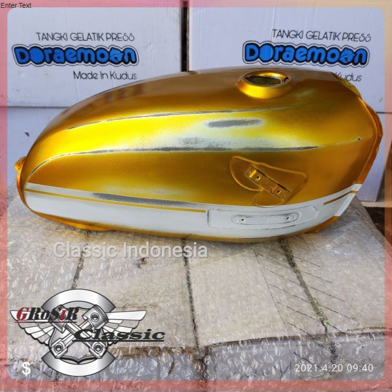 Tangki CB glatik Doraemon cat gold putih bladus tangki CB